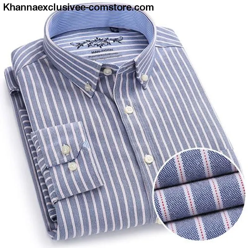 Men's Plaid Checked Button Chest Pocket Smart Casual Contrast Standard-fit Long Sleeve Shirt