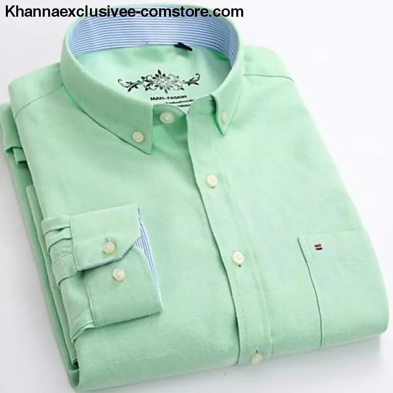 Men's Plaid Checked Button Chest Pocket Smart Casual Contrast Standard-fit Long Sleeve Shirt