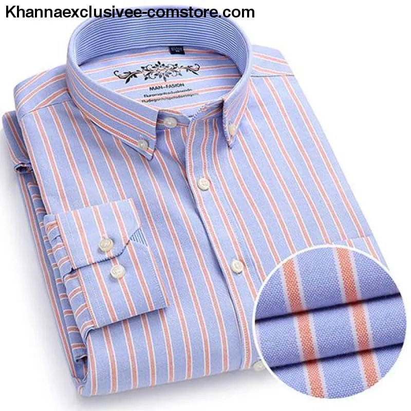 Men's Plaid Checked Button Chest Pocket Smart Casual Contrast Standard-fit Long Sleeve Shirt
