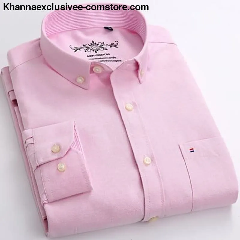 Men's Plaid Checked Button Chest Pocket Smart Casual Contrast Standard-fit Long Sleeve Shirt