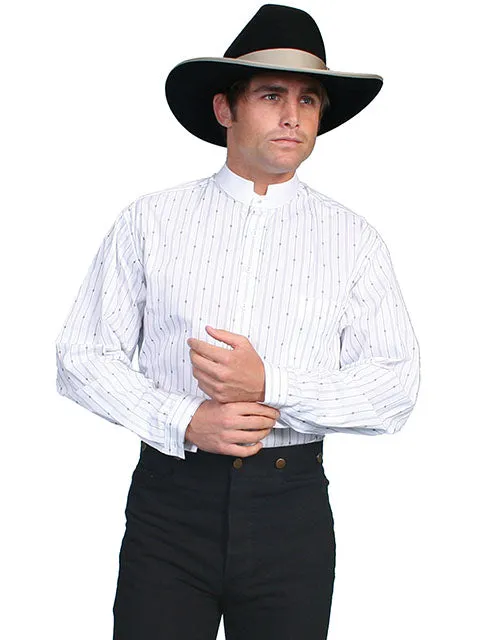 Men's Western Shirt Collection: Scully Rangewear Tombstone Band Collar