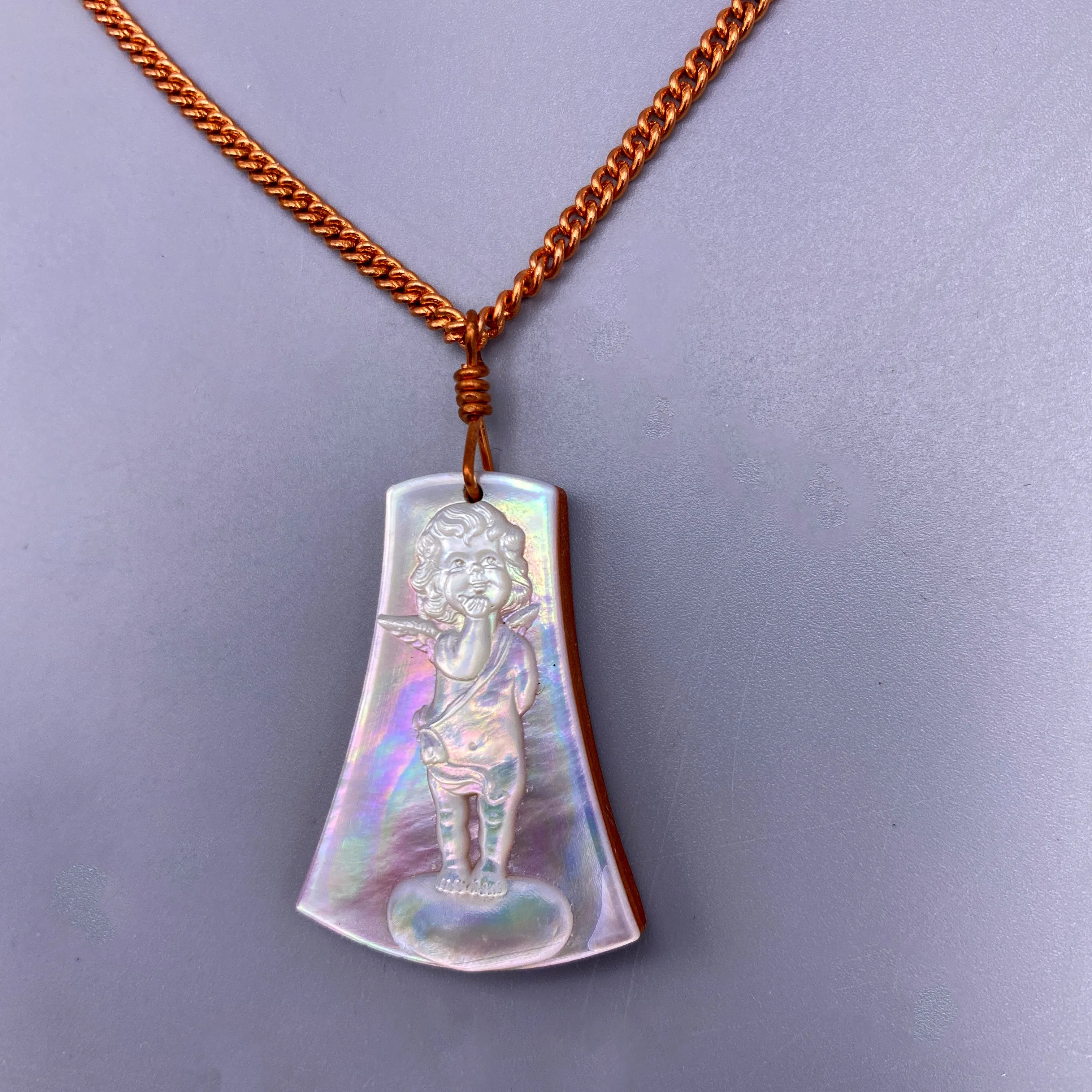 Mother of Pearl Cupid Necklace