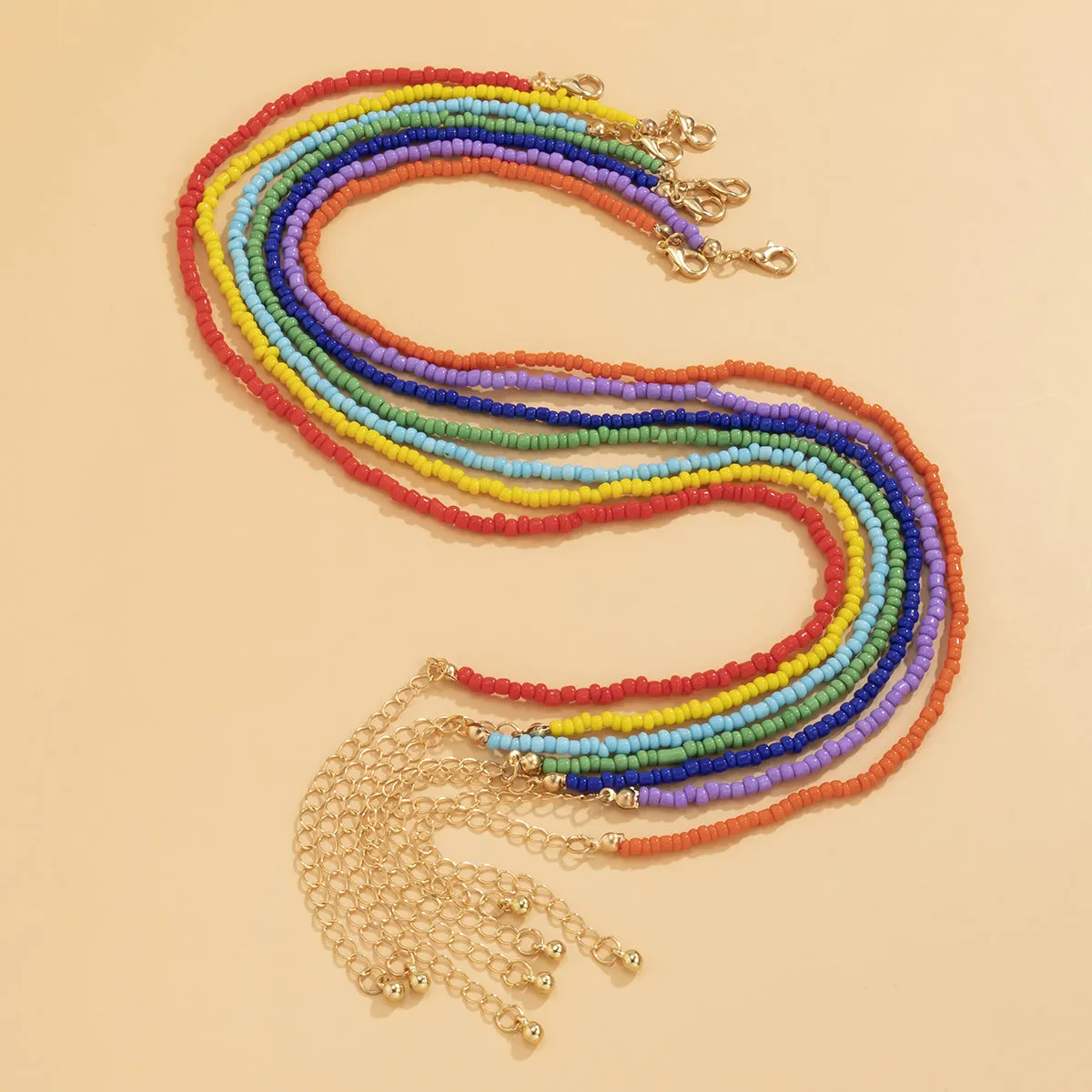 Multicolor Howlite & 18K Gold-Plated Beaded Necklace Set