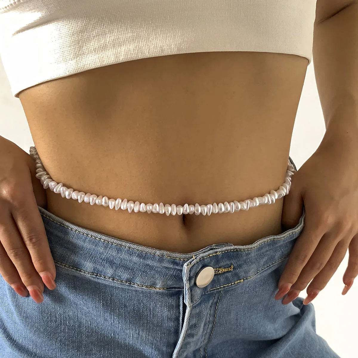 Pearl & 18K Gold-Plated Waist Chain
