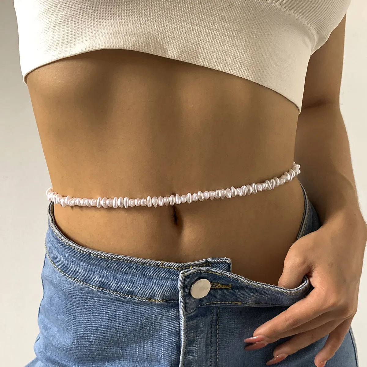 Pearl & 18K Gold-Plated Waist Chain