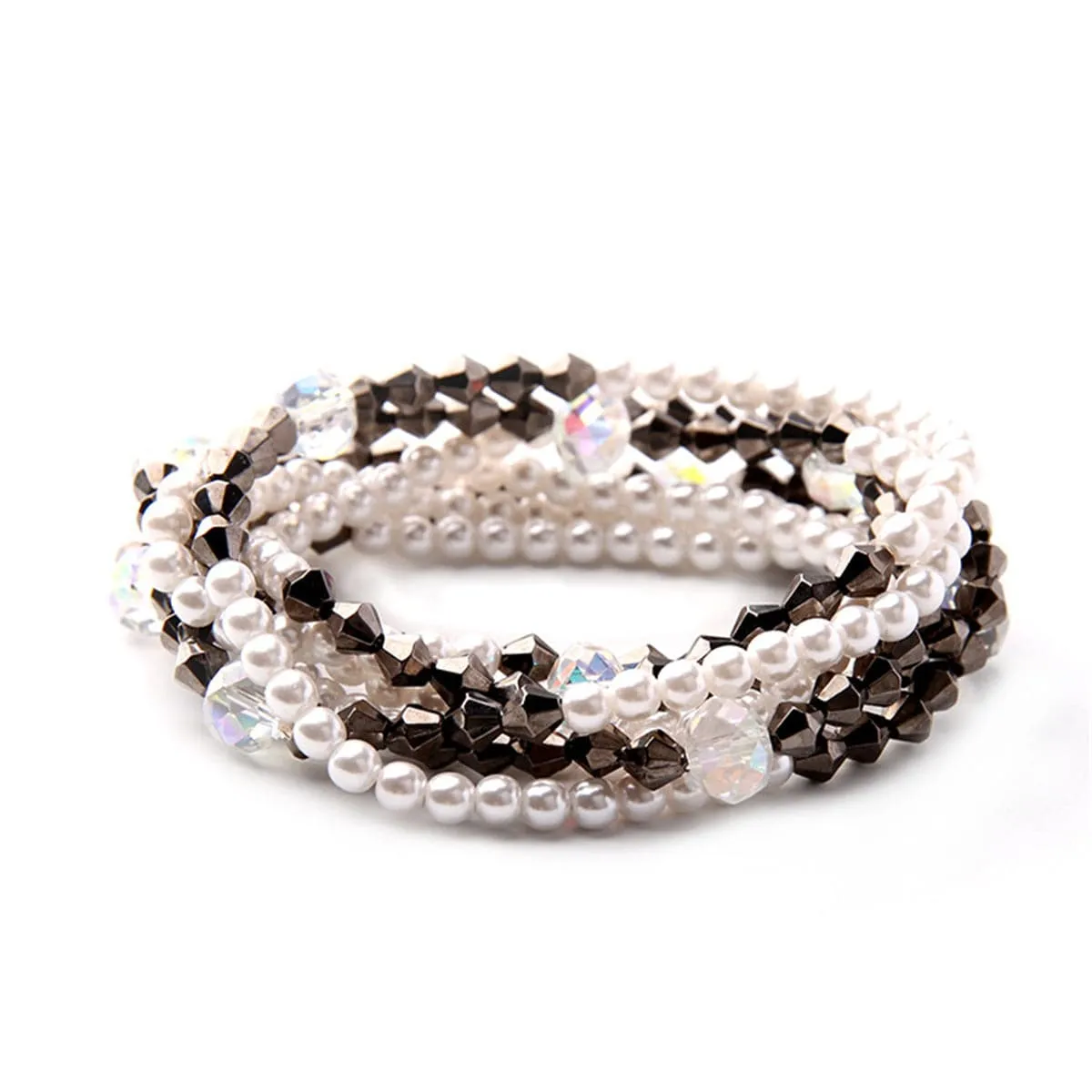 Pearl & Black Acrylic Beaded Necklace
