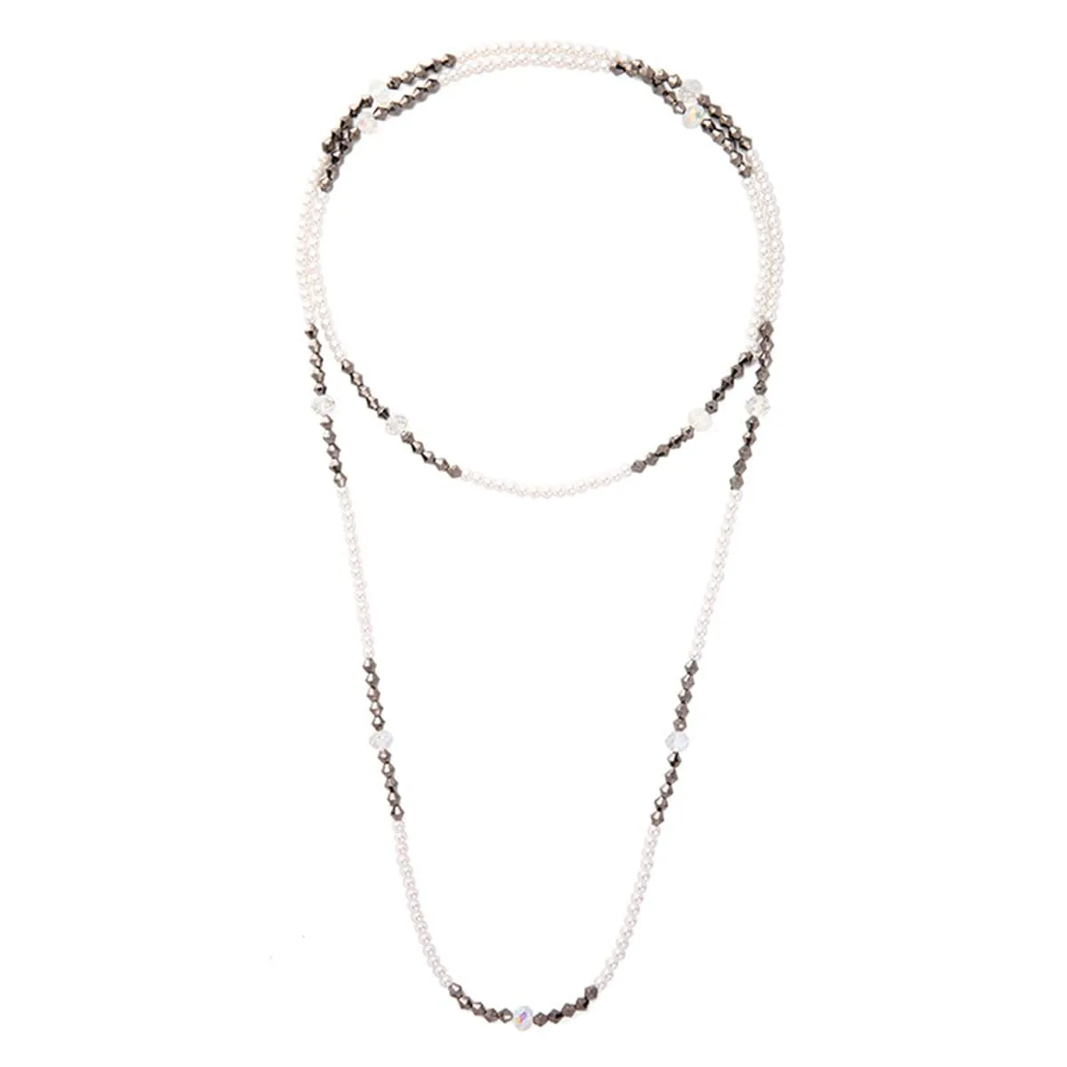 Pearl & Black Acrylic Beaded Necklace