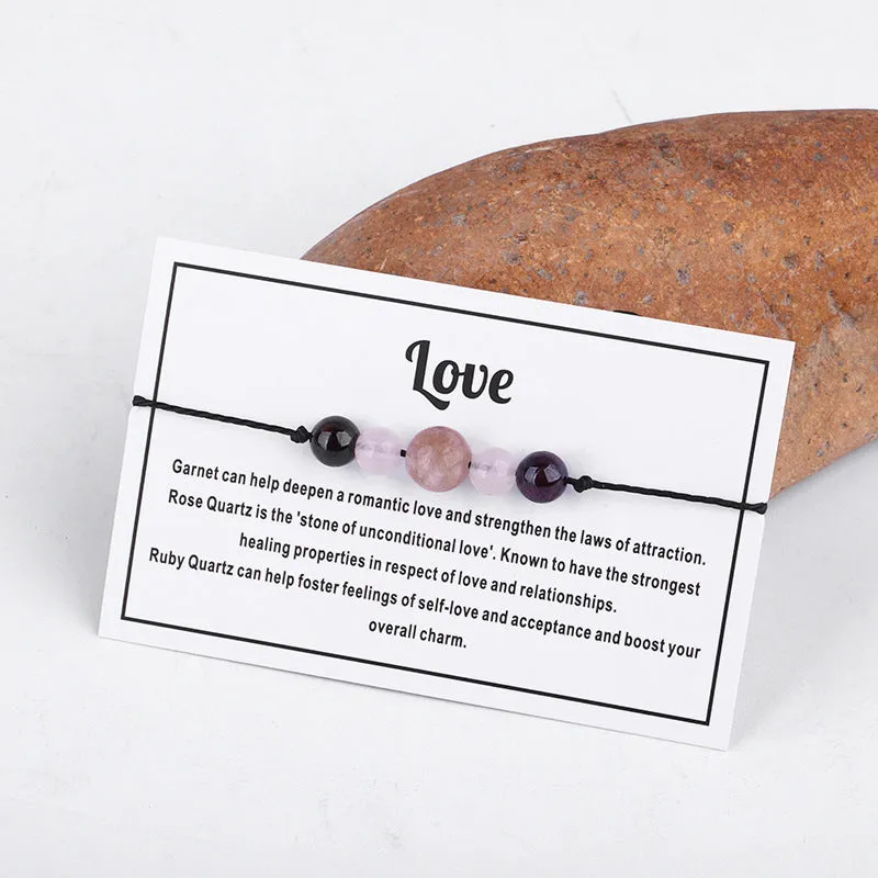 Pink Quartz 'Love' Adjustable Bracelet