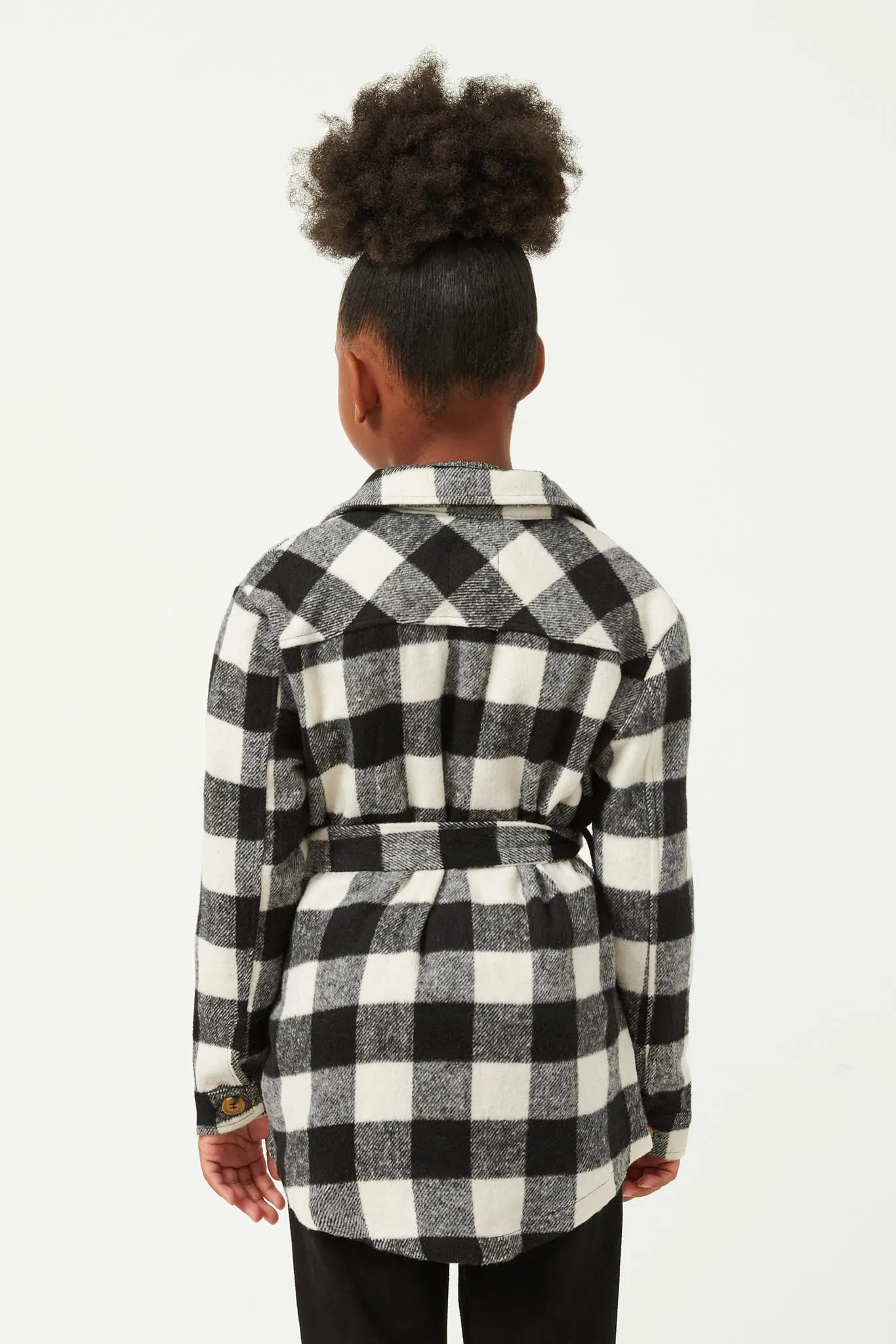 Plaid Belted Long Length Shacket