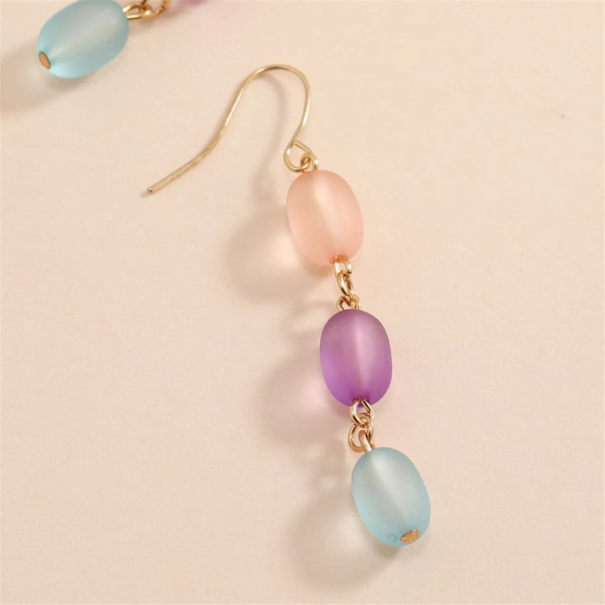 Purple Resin & 18K Gold-Plated Round Dangle Earrings