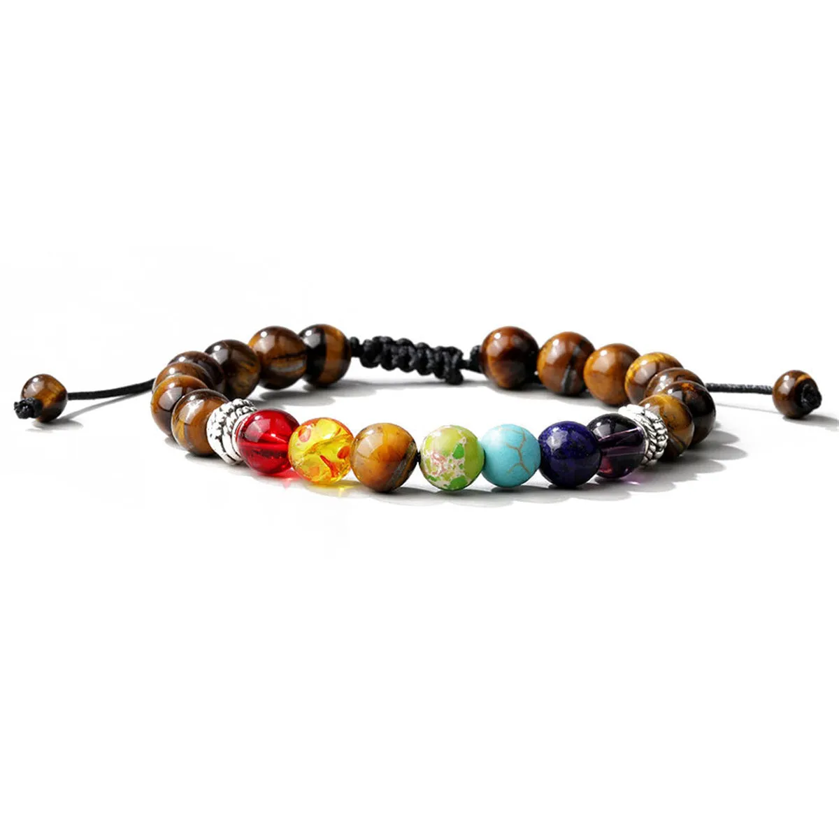 Quartz & Silver-Plated Adjustable Beaded Bracelet