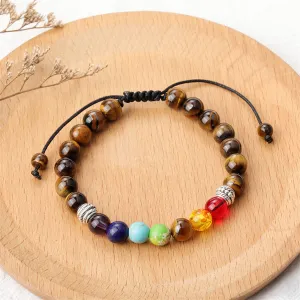 Quartz & Silver-Plated Adjustable Beaded Bracelet