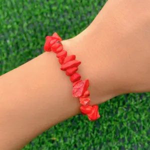 Red Quartz Beaded Stretch Bracelet