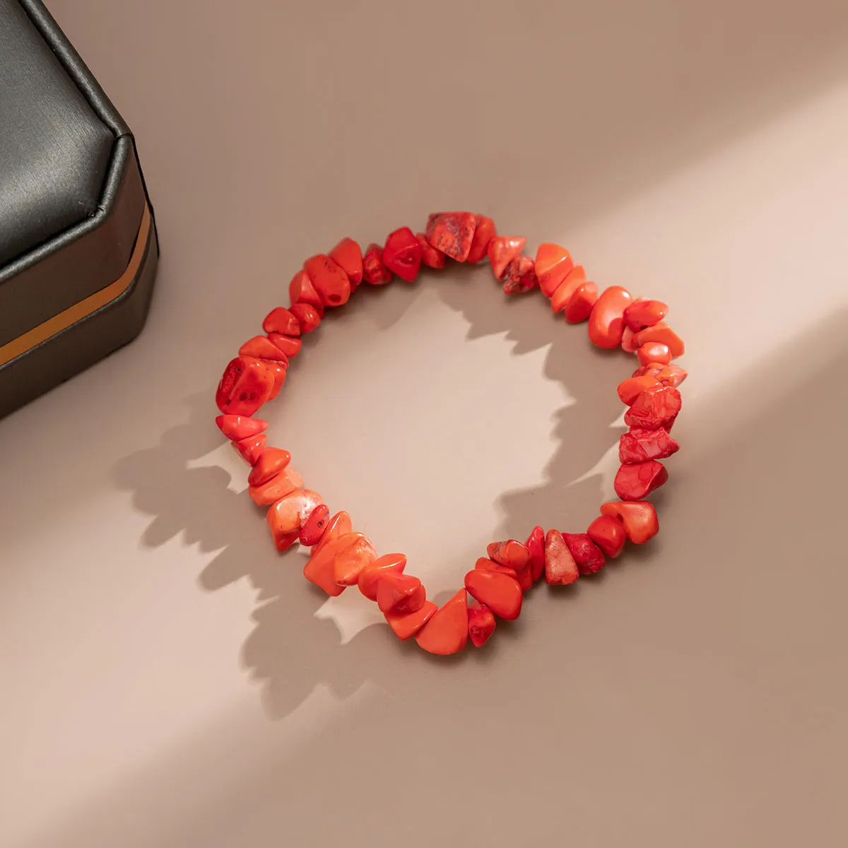 Red Quartz Beaded Stretch Bracelet