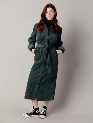 Reina Women's Organic Cotton Cord Dress | Soft Ivy
