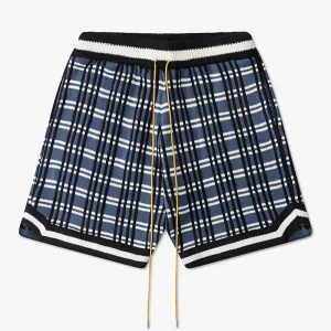 RHUDE Plaid Jacquard Loose Drawstring Sweater Shorts