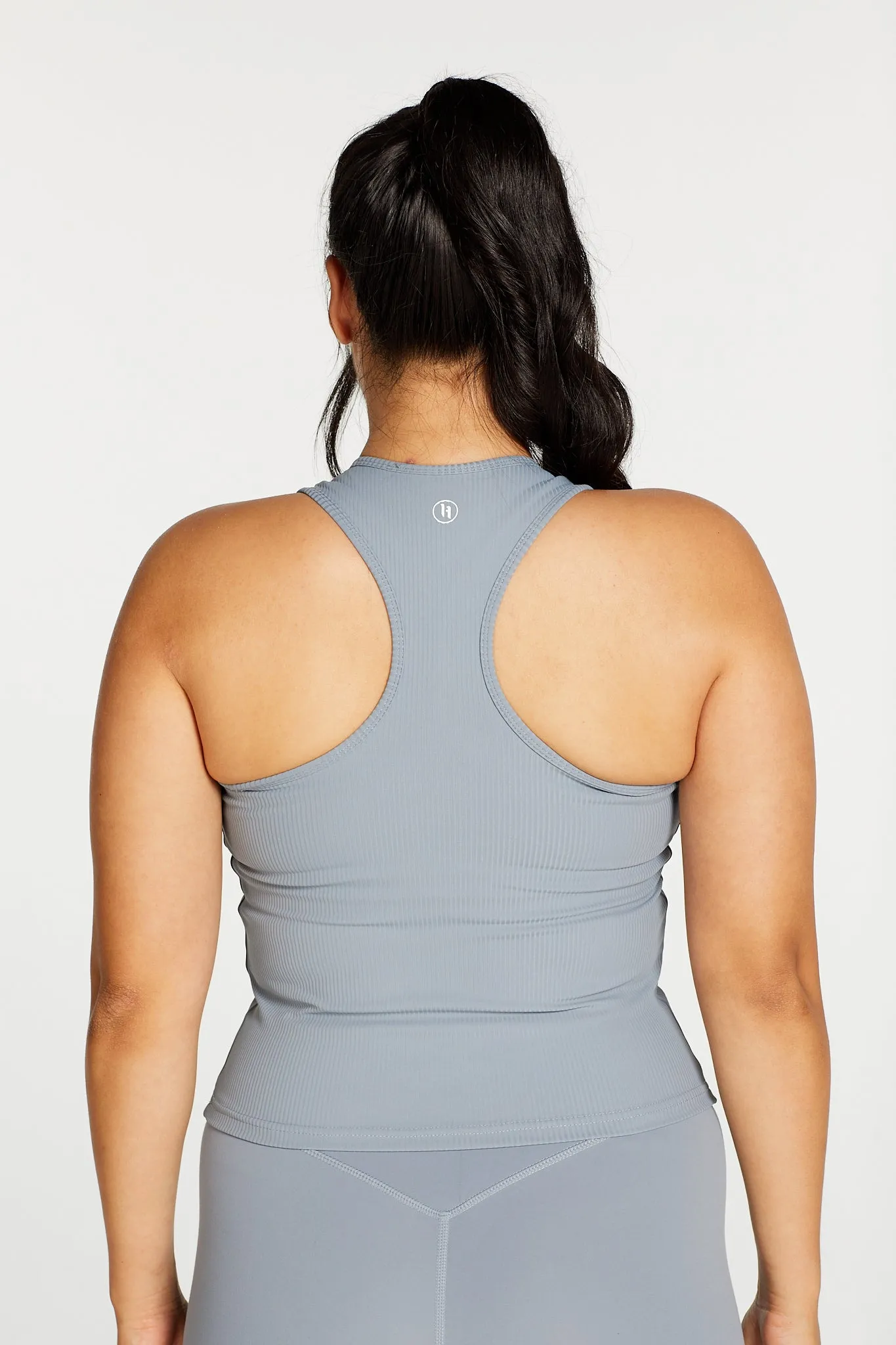 RIB RACERBACK SINGLET DUSTY BLUE