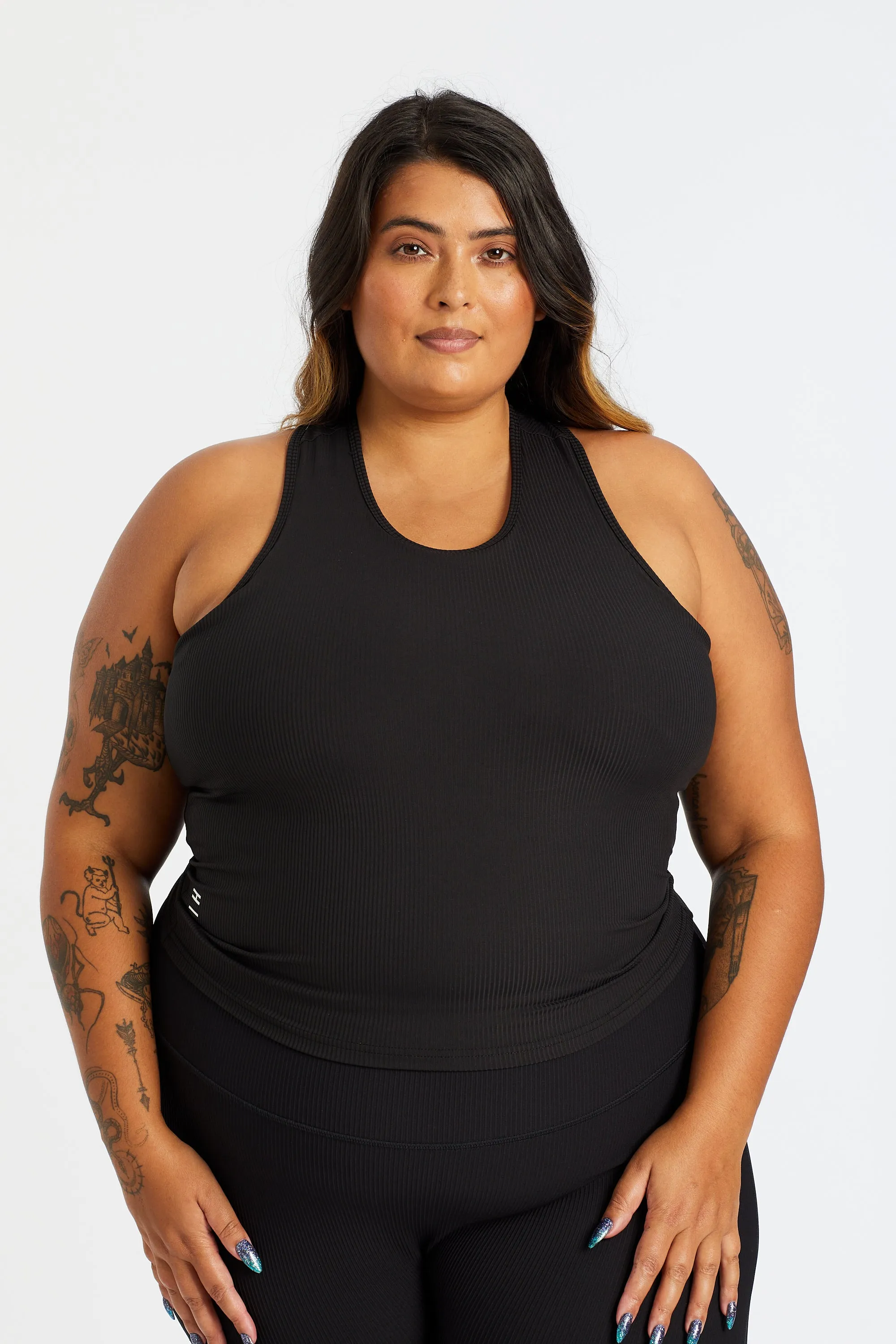 RIB RACERBACK SINGLET ONYX