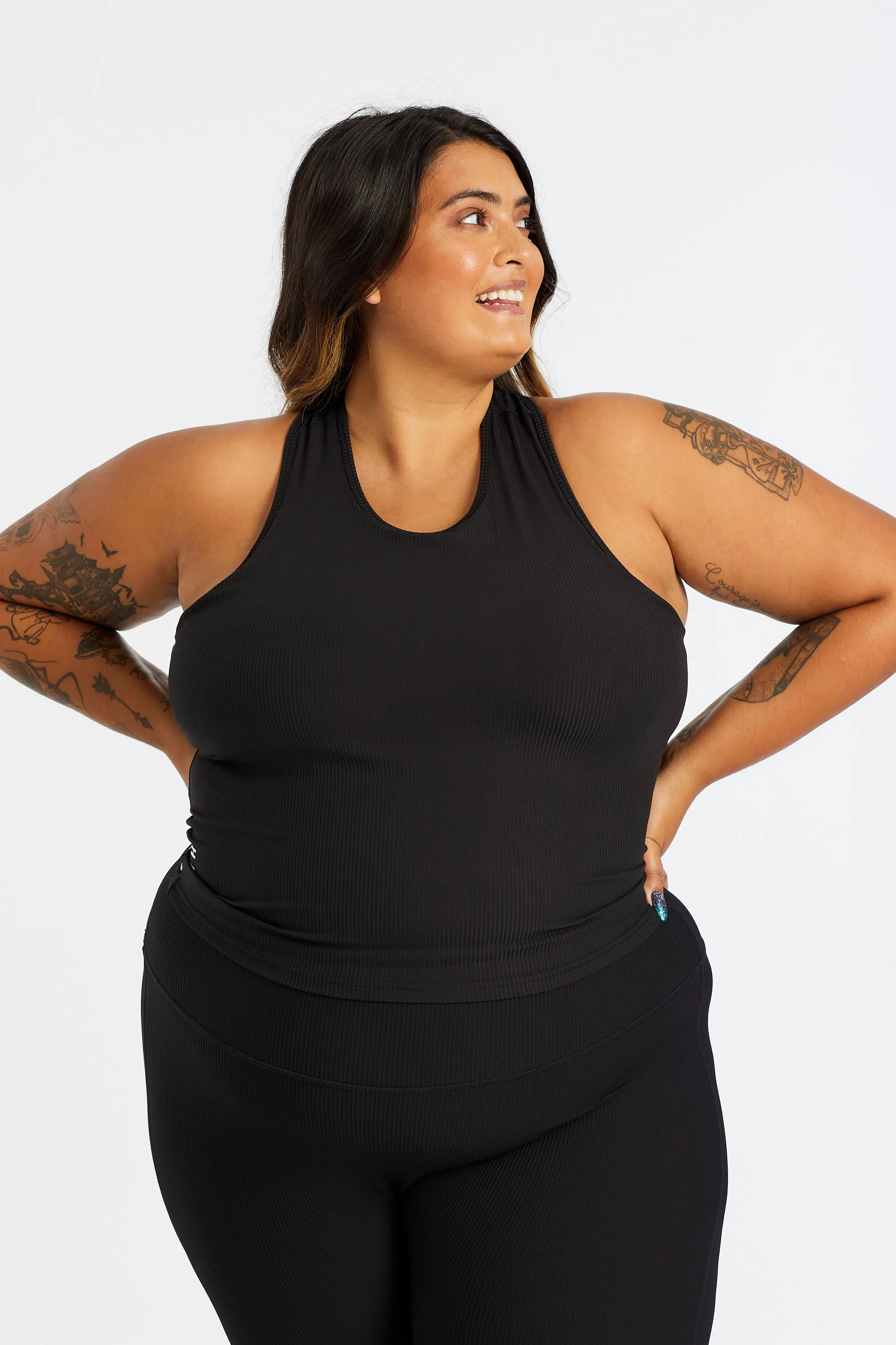 RIB RACERBACK SINGLET ONYX