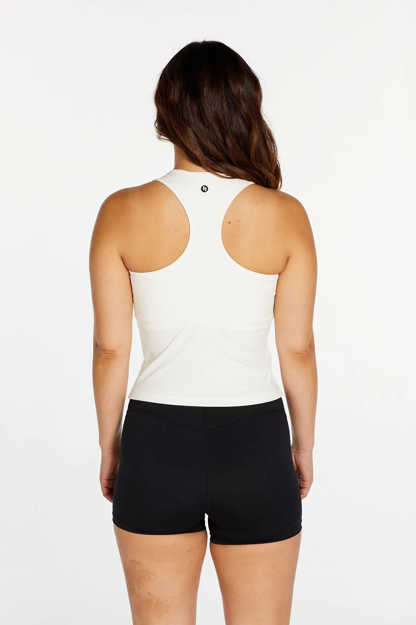 RIB RACERBACK SINGLET WHITE