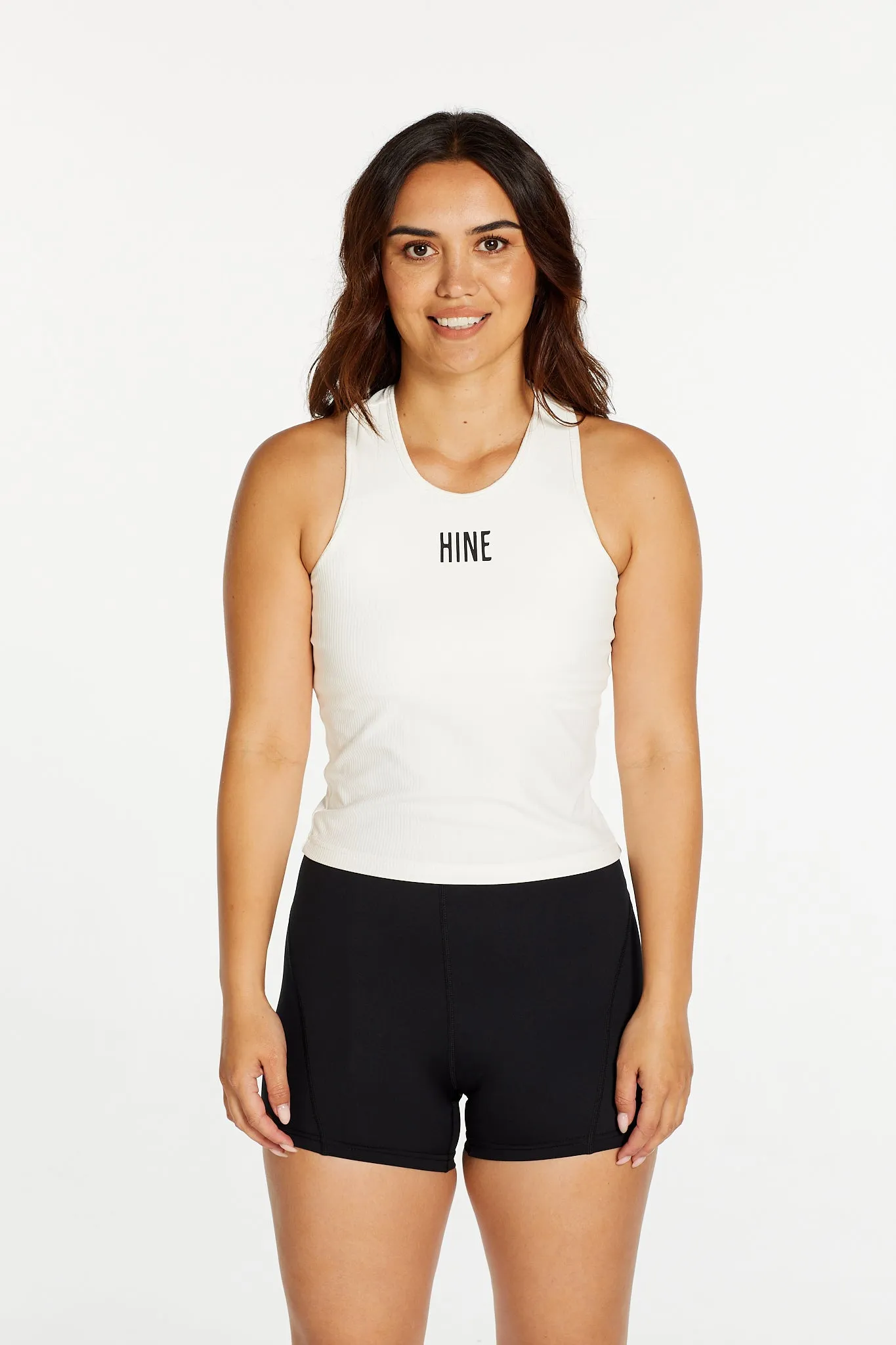 RIB RACERBACK SINGLET WHITE