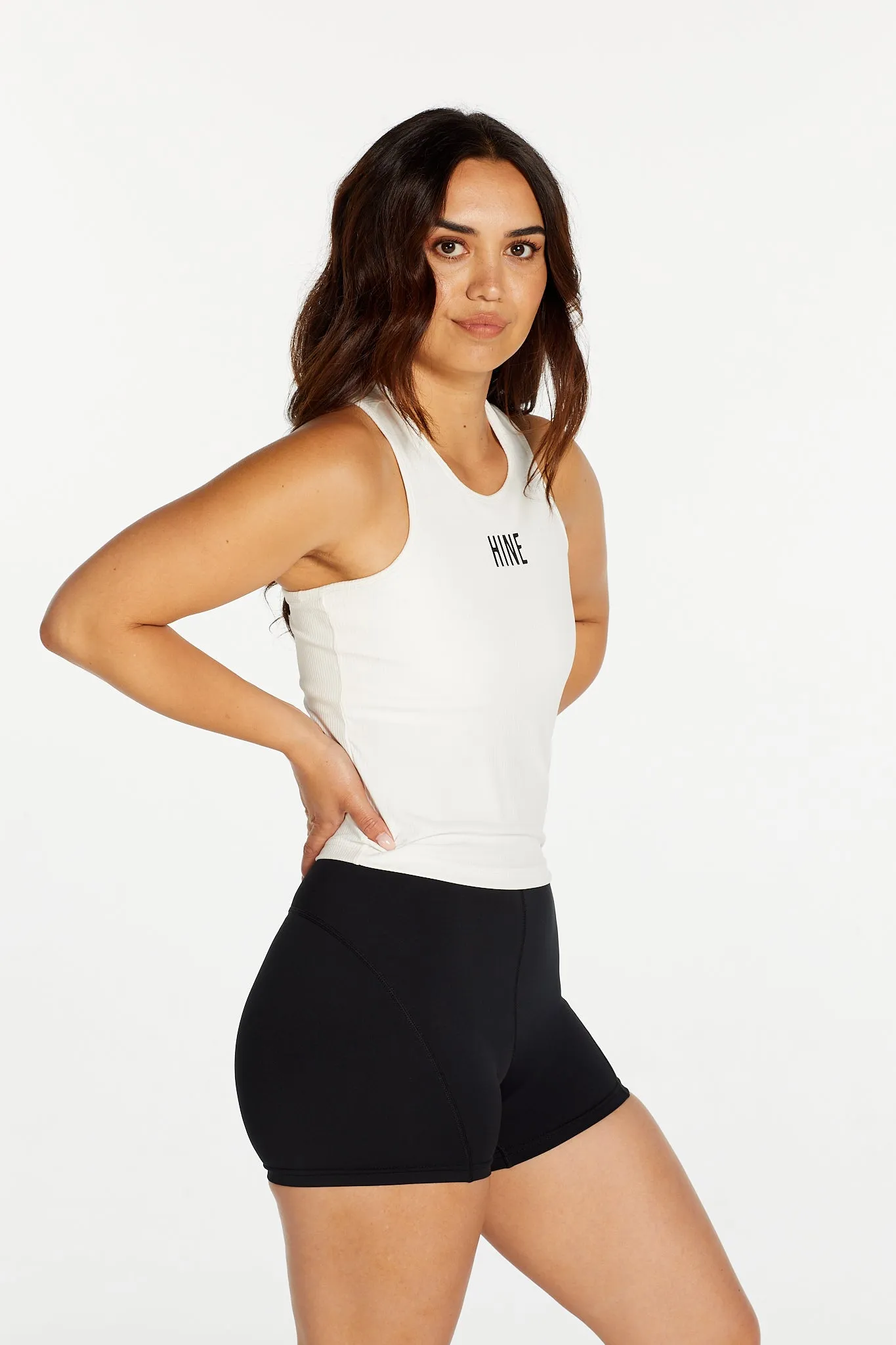 RIB RACERBACK SINGLET WHITE