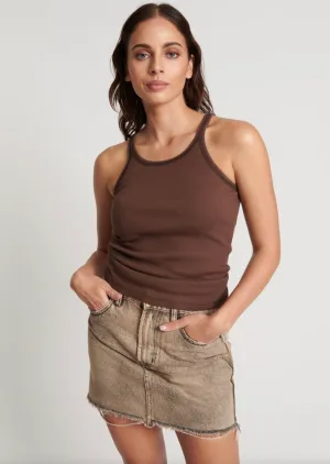 Ribbed Tank Top Cocoa