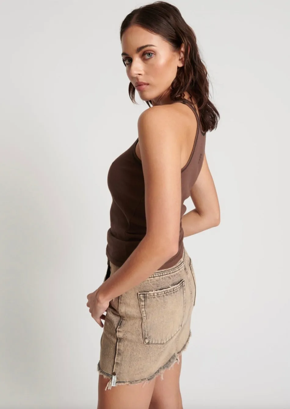 Ribbed Tank Top Cocoa