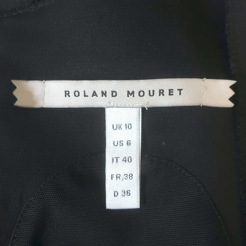Roland Mouret Galaxy Belted Midi Dress Black Wool-Blend Size US 6