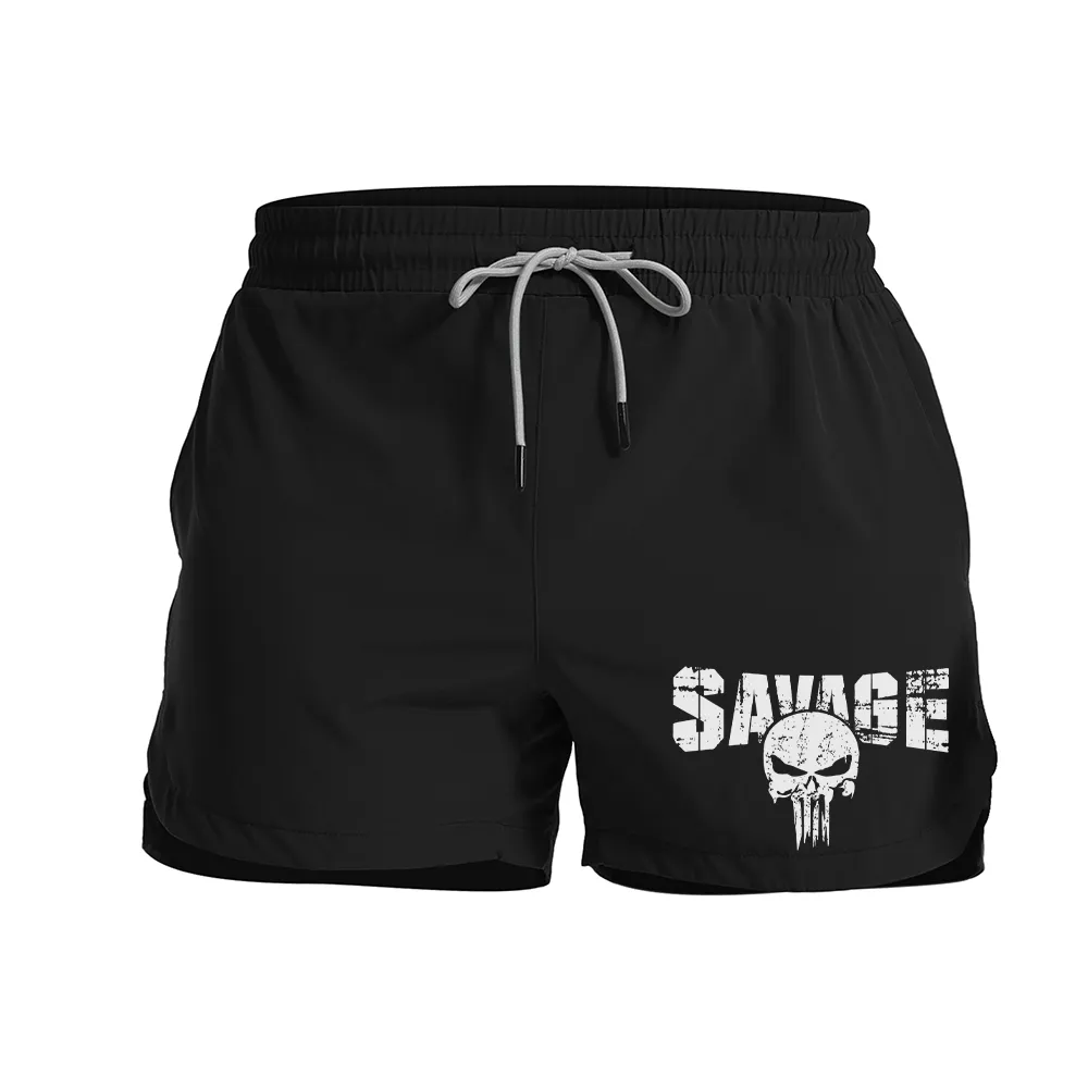 Savage Skull Graphic Shorts