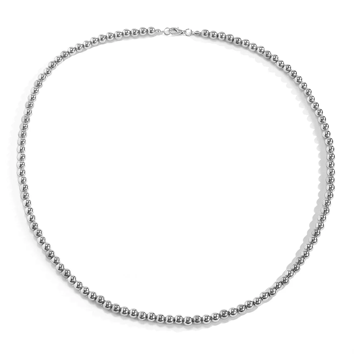 Silver-Plated Beaded Necklace