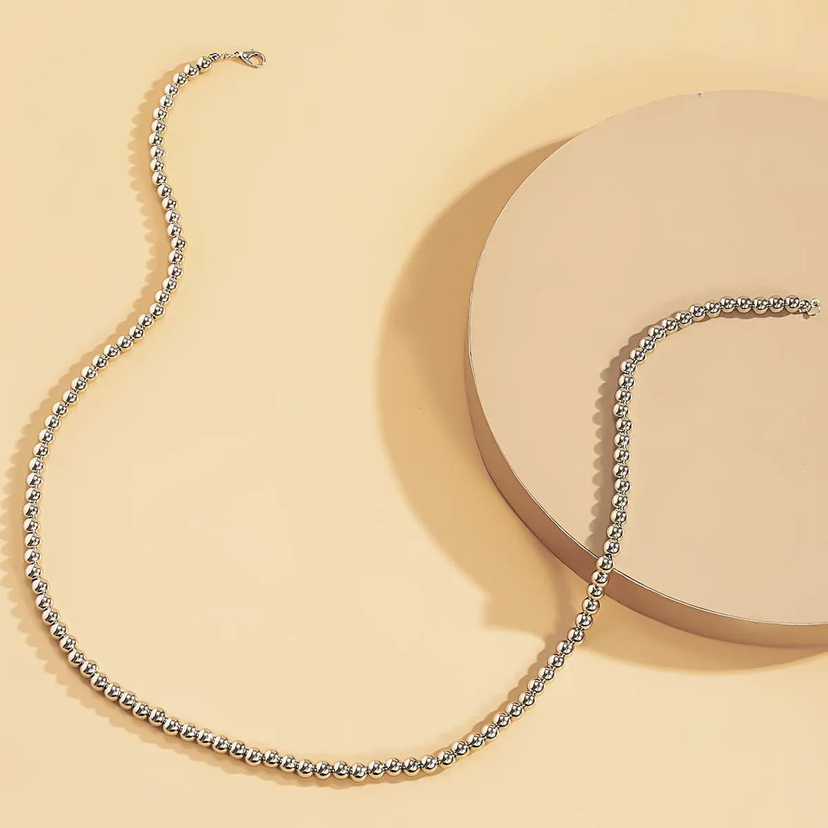 Silver-Plated Beaded Necklace
