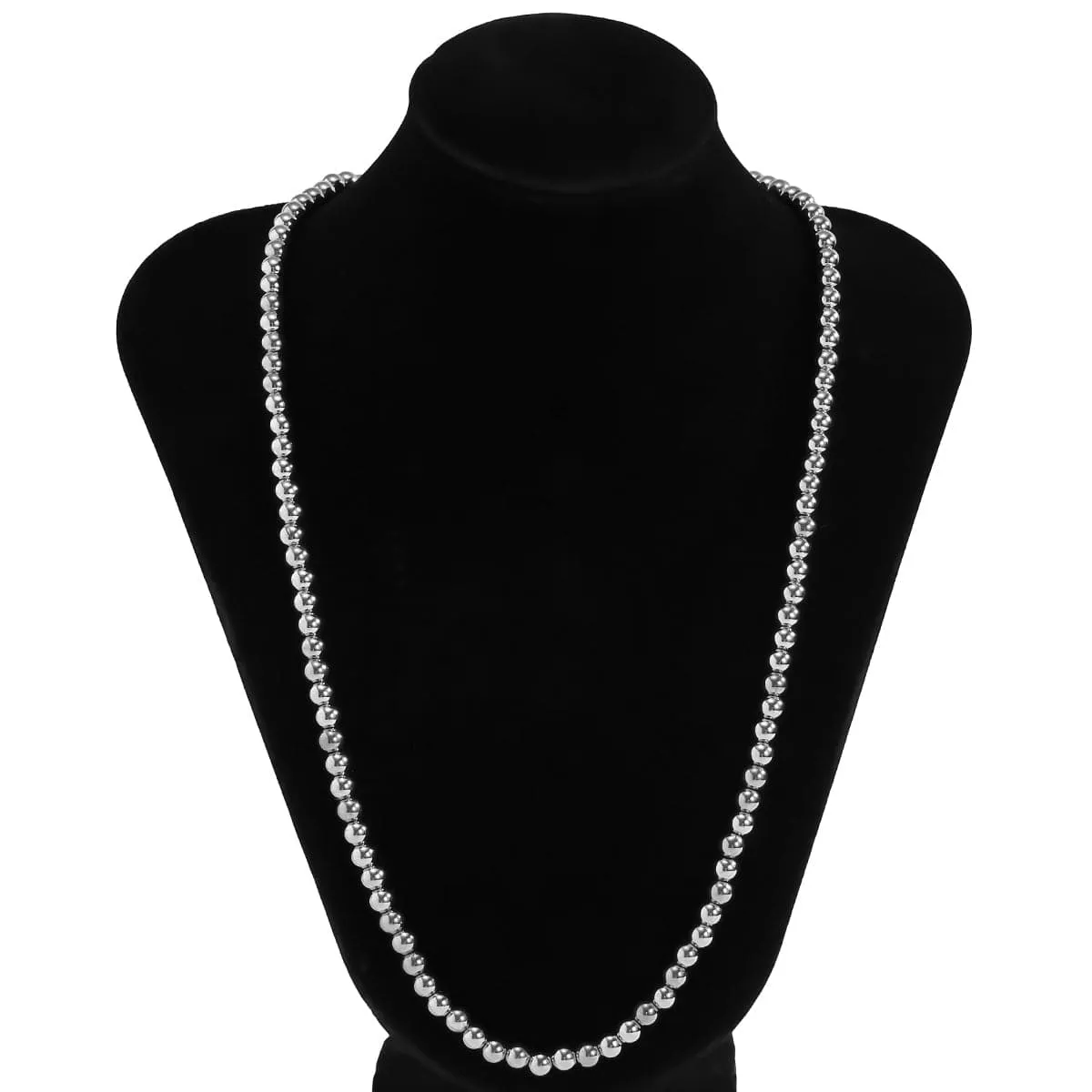 Silver-Plated Beaded Necklace