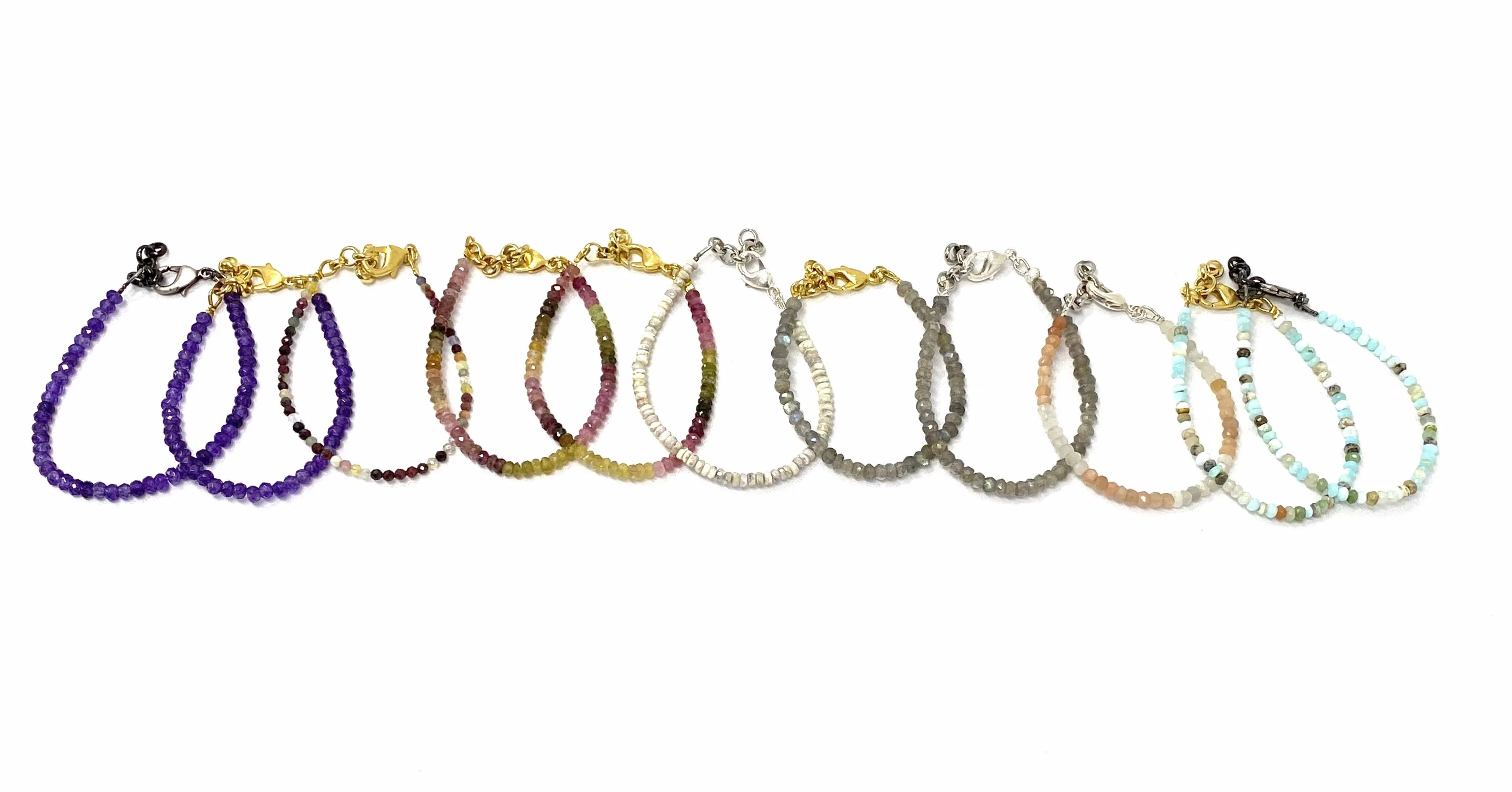 Single Strand Gemstone Bracelets