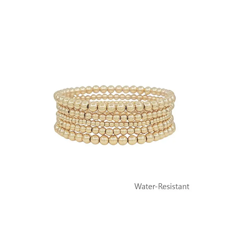 Small Gold Beaded Bracelet Set
