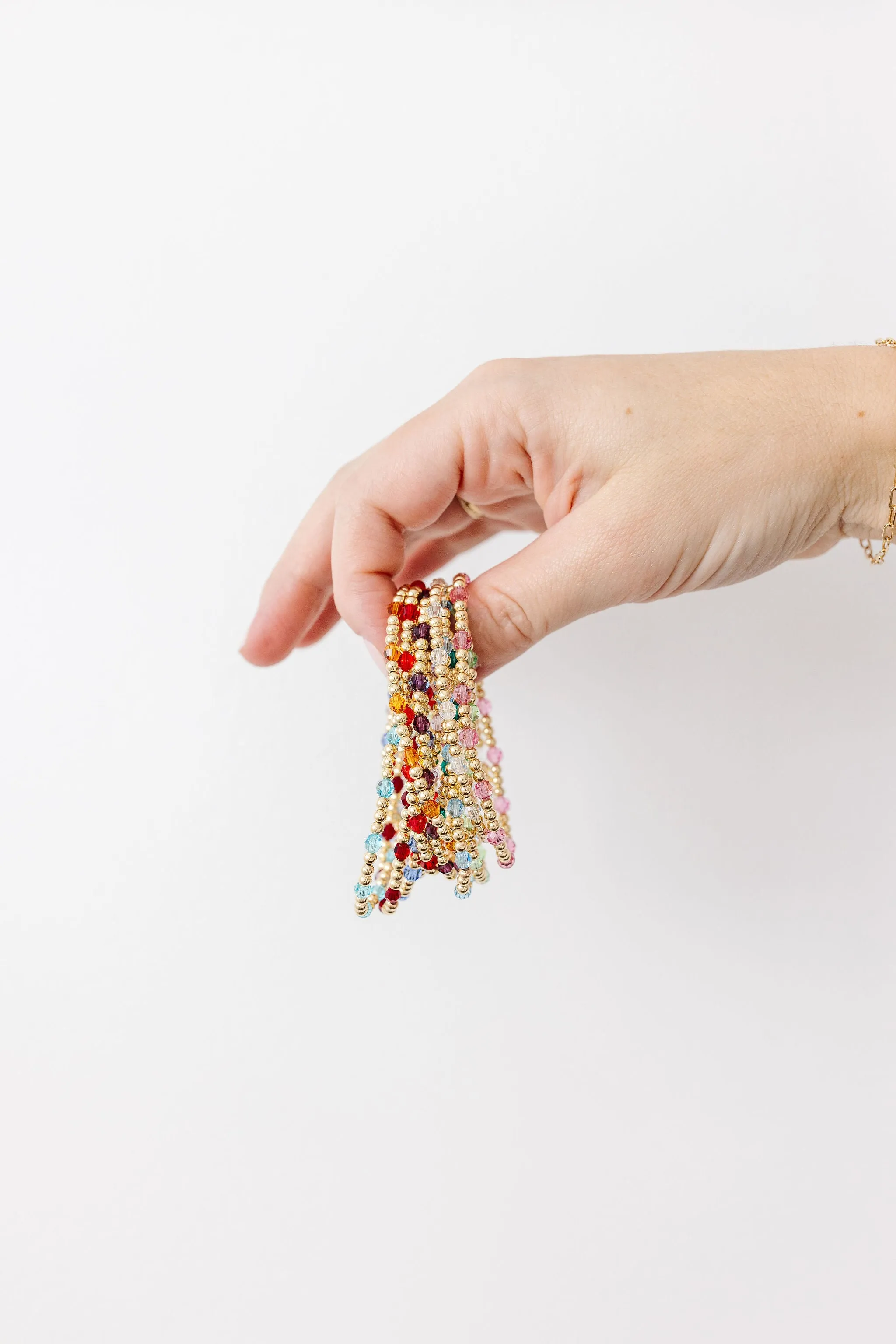 Stretchy June Birthstone Adult Dotted Bracelet (3MM   4MM beads)
