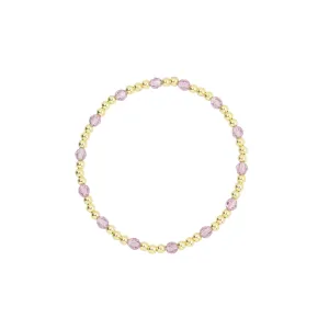 Stretchy June Birthstone Adult Dotted Bracelet (3MM   4MM beads)