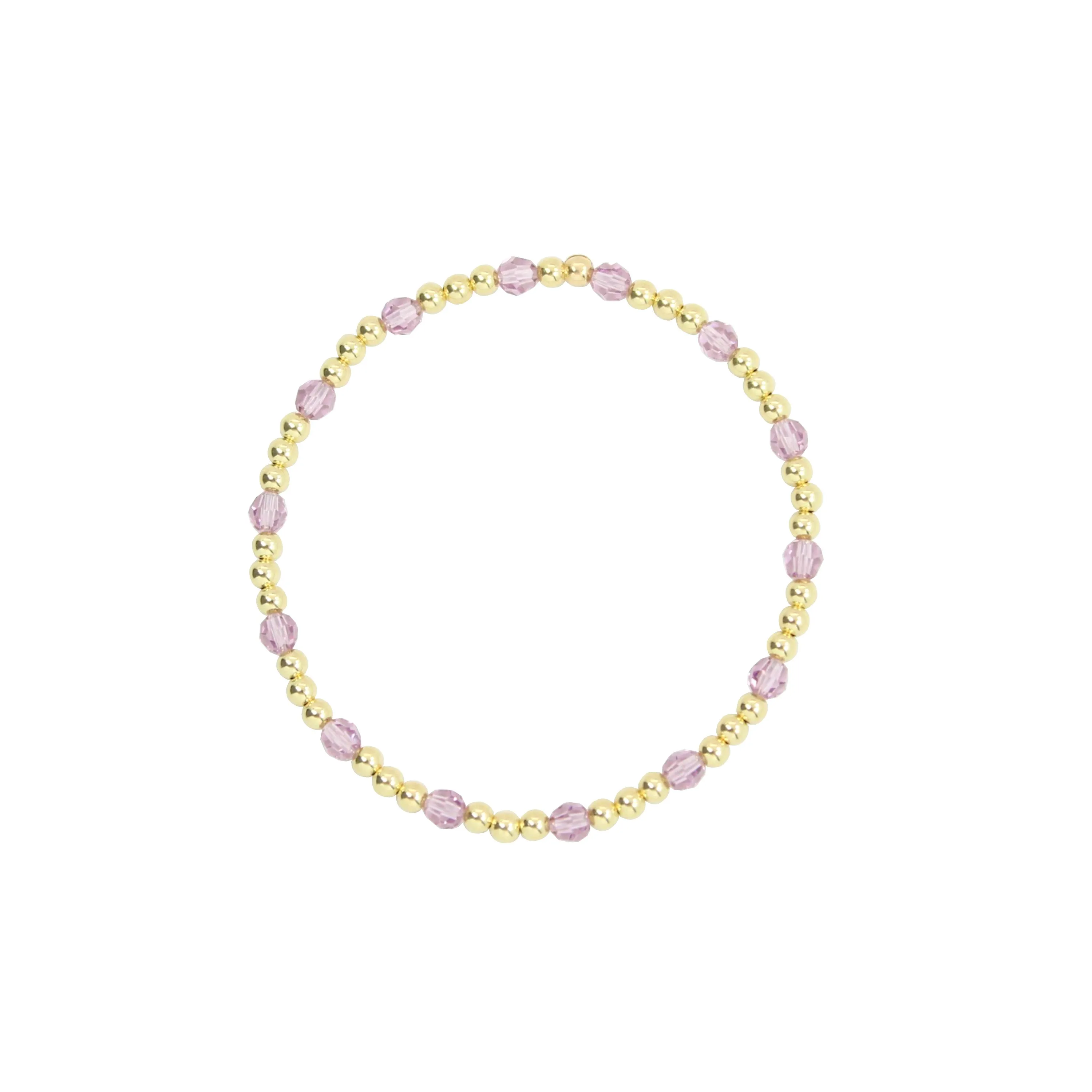 Stretchy June Birthstone Adult Dotted Bracelet (3MM   4MM beads)