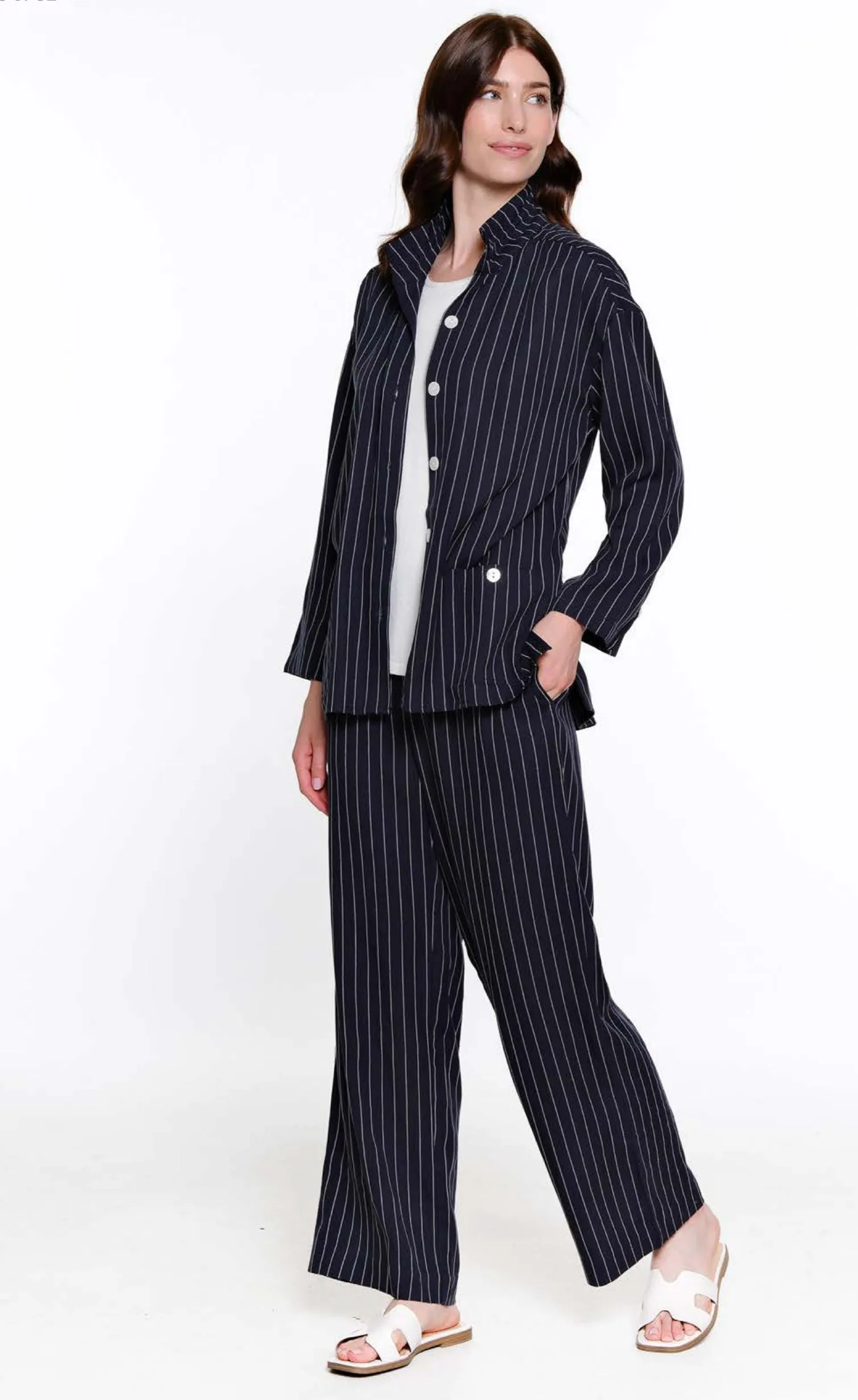 Striped Wire Collar Shirt
