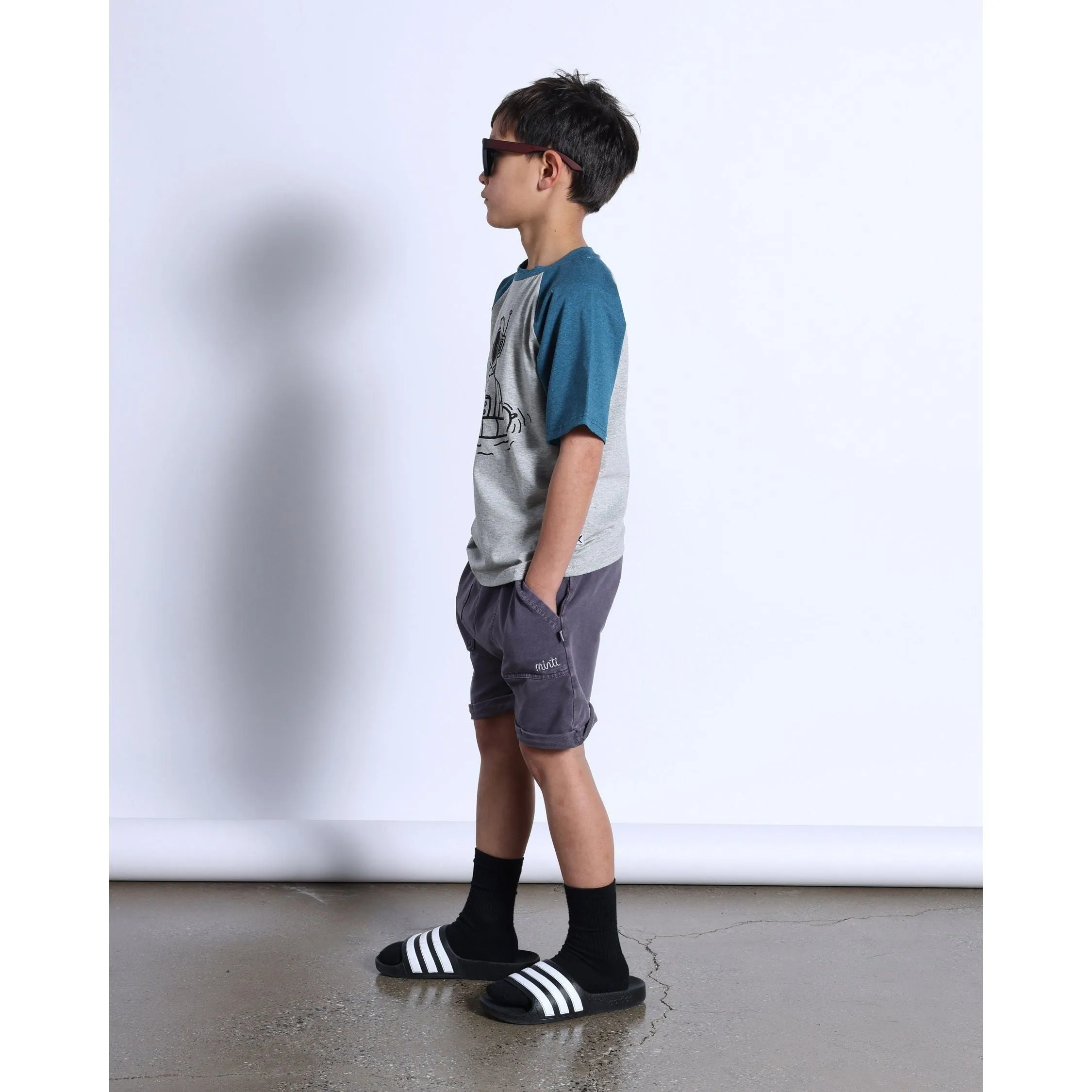 Swimming Astronaut Tee- Grey Marle/Teal