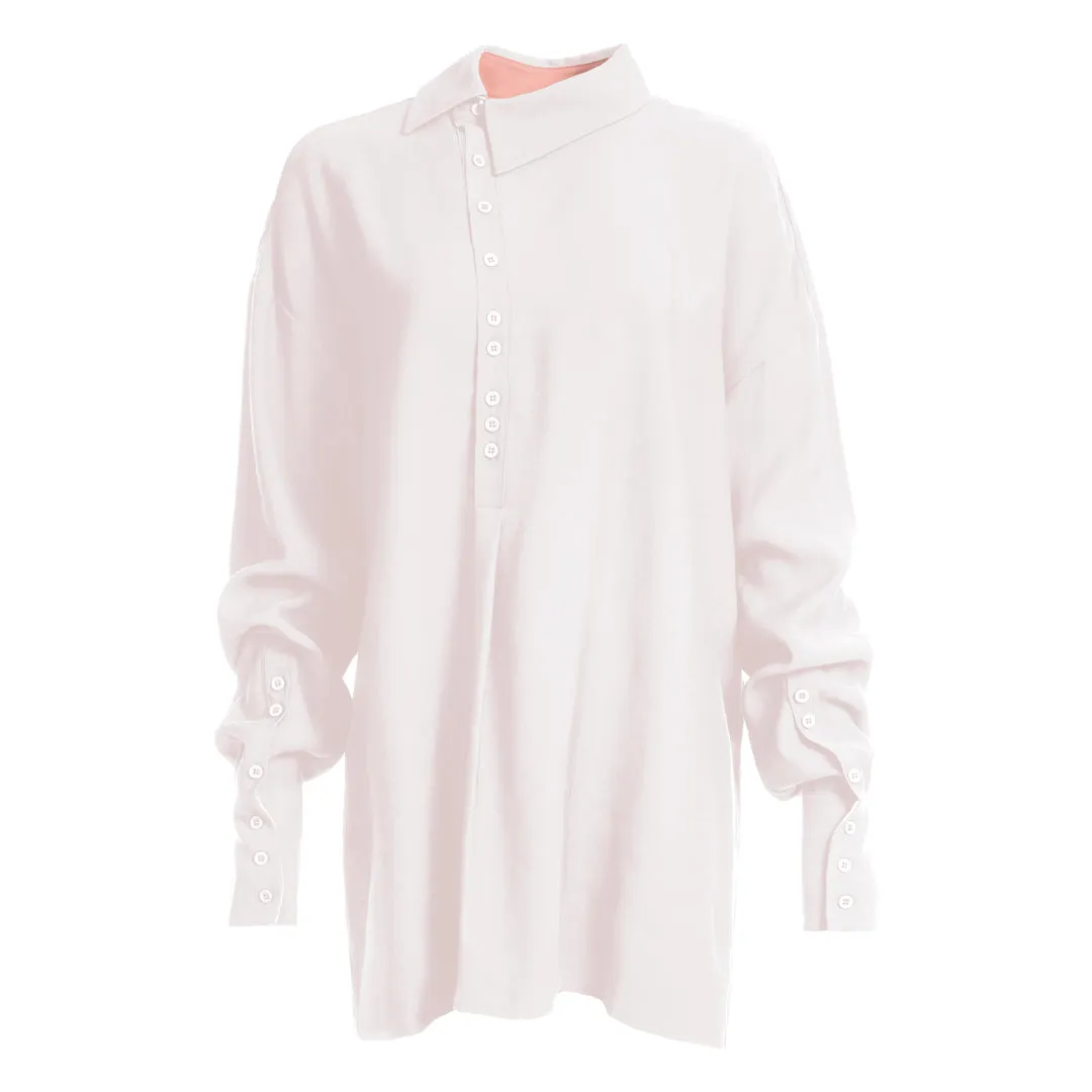 TAYLOR COLORBLOCK PULLOVER SHIRT PALE ROSE & DUSTY ROSE COMBO