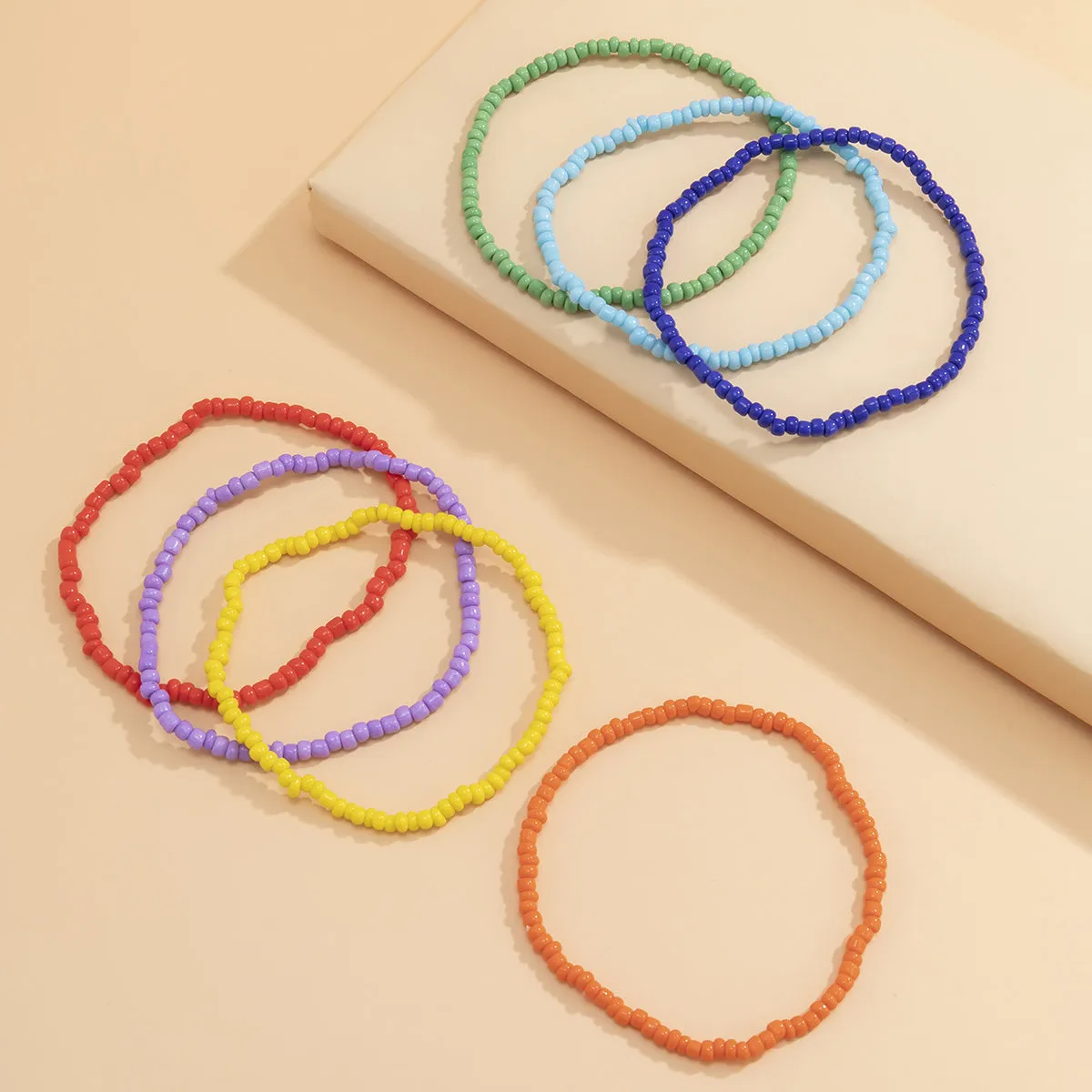 Teal Howlite Beaded Stretch Bracelet Set