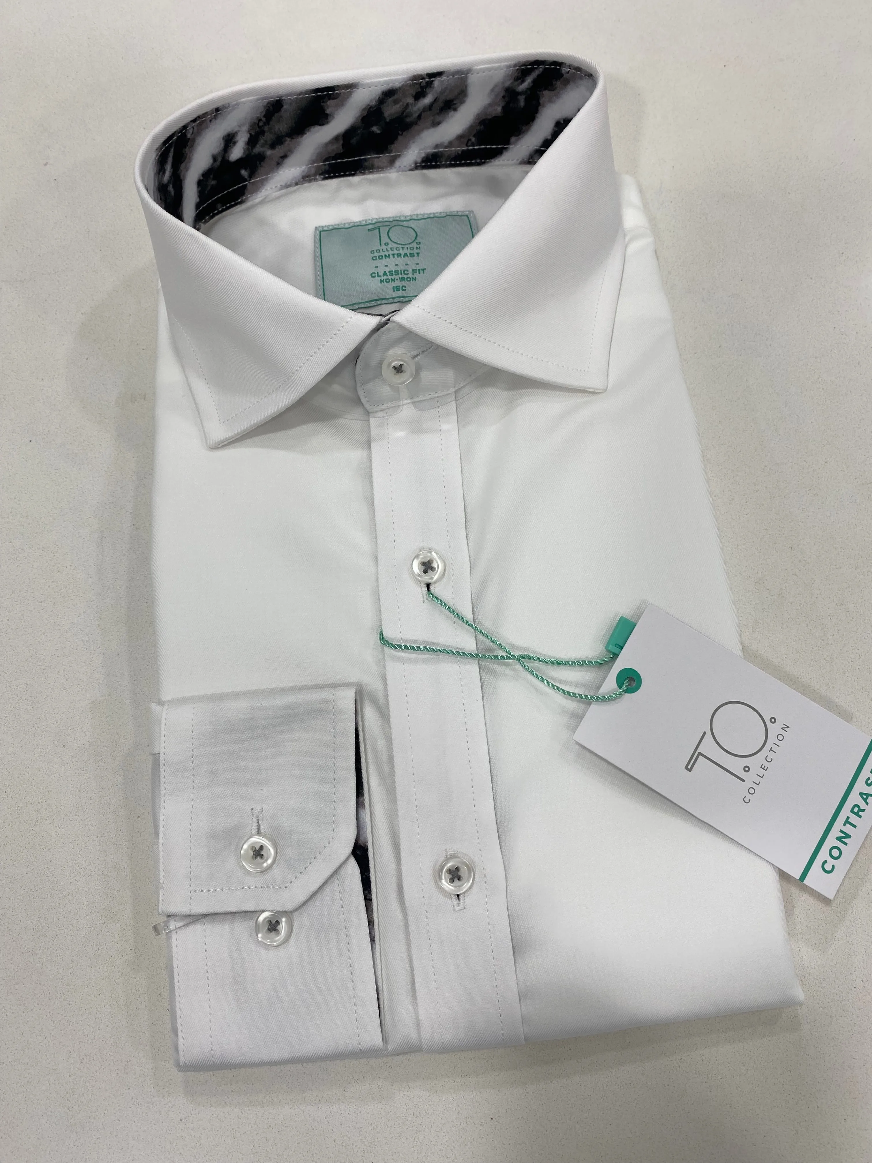 T.O. Black Marbled Classic Contrast Shirt