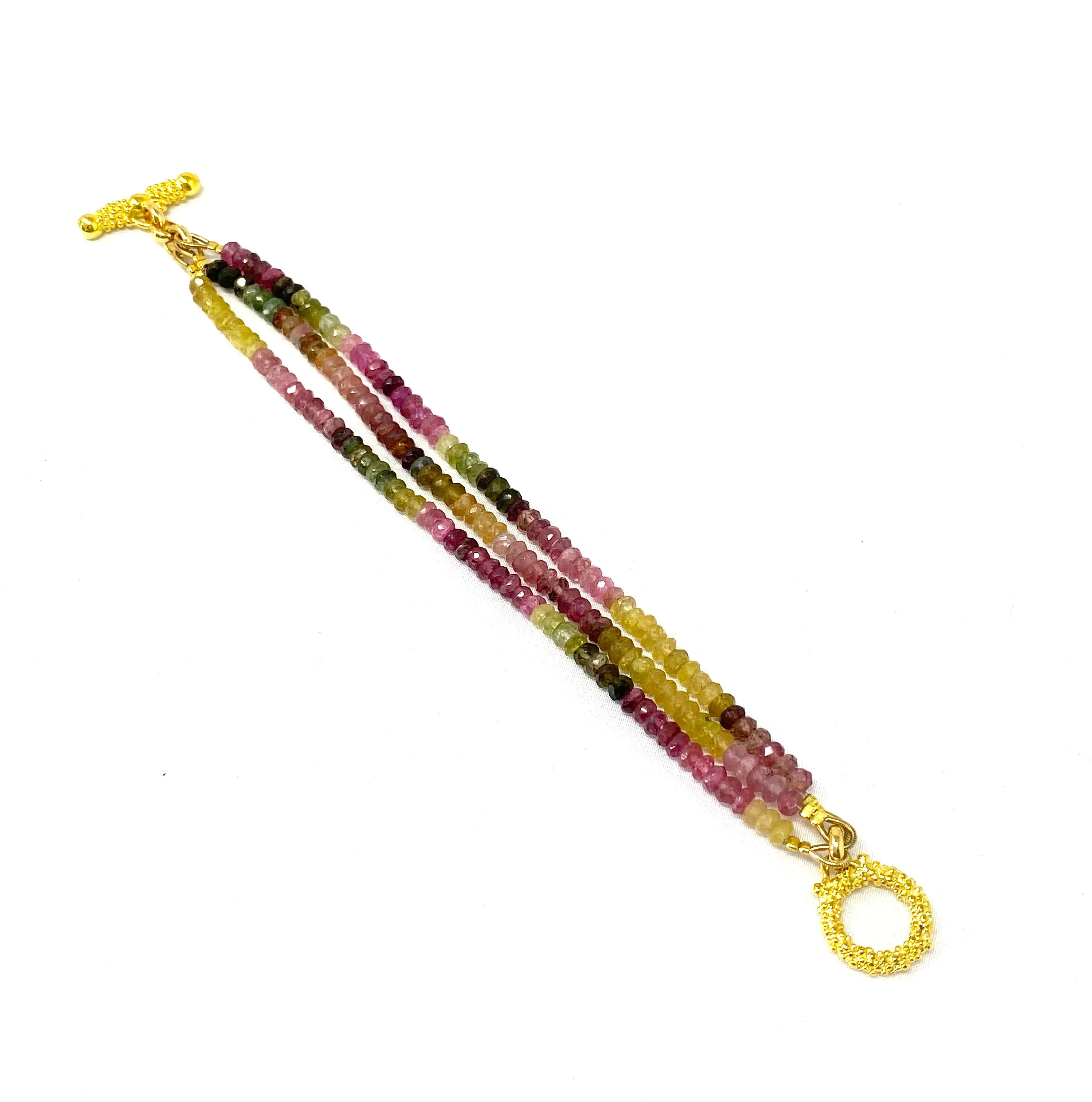 Triple Strand Tourmaline Bracelet