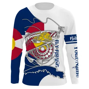 Trouts fly fishing Colorado flag Custom fishing Long sleeve, Long Sleeve Hooded NPQ809