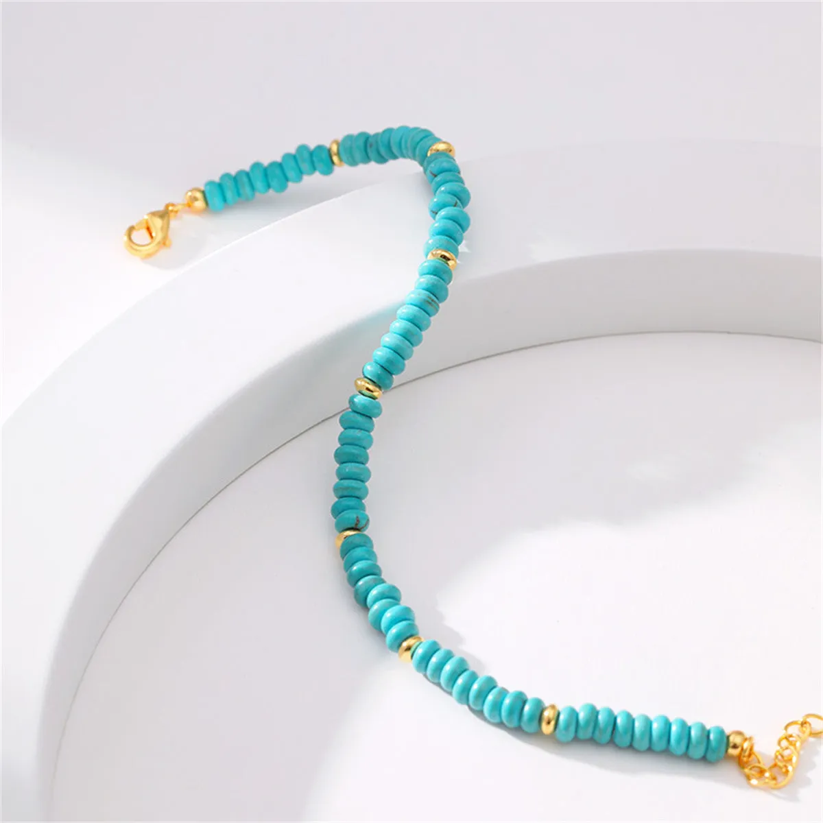 Turquoise & 18K Gold-Plated Beaded Bracelet
