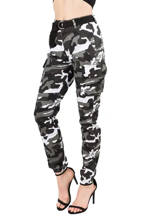 TwiinSisters - Pantalones de deporte para mujer con cinturón a juego, talla S a 3X