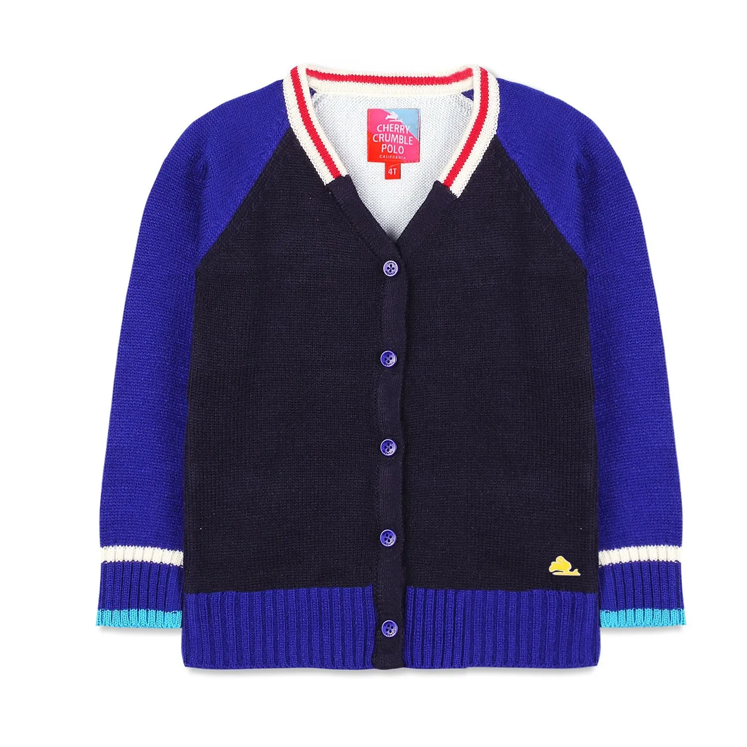 V Neck Colorblock Cardigan
