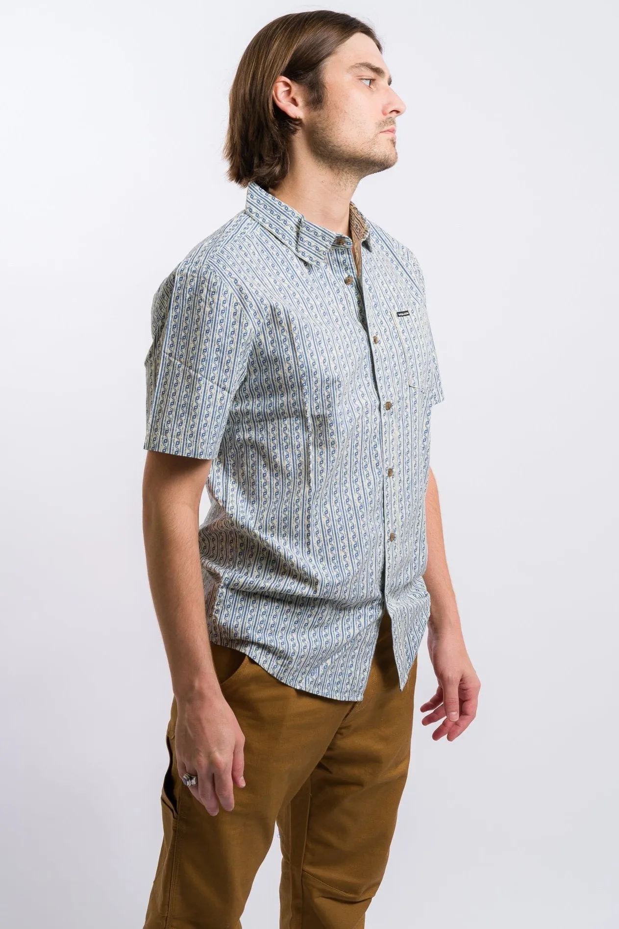 Volcom Scaler Stone Woven Short Sleeve Shirt - Dirty White