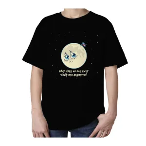 Weird Science Sad Moon Official Kid's T-shirt (Black)